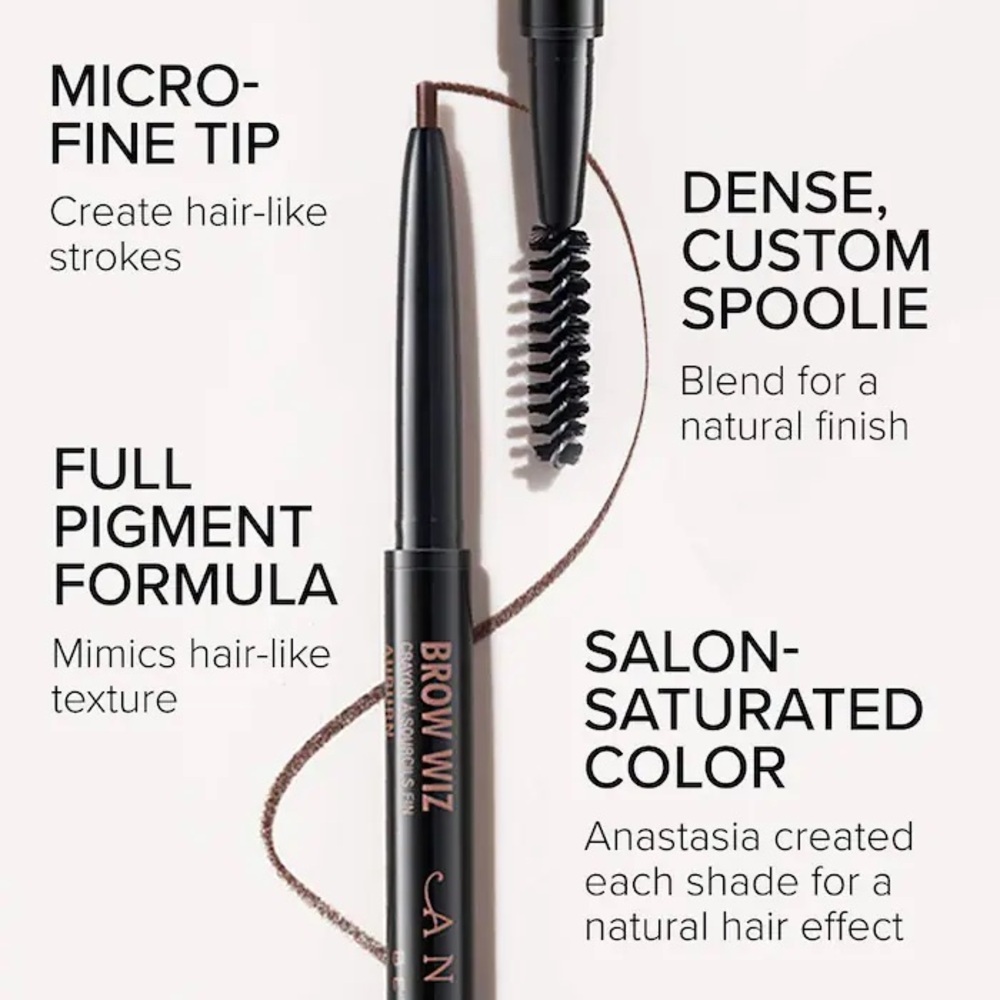 NWT Anastasia Brow Wiz® Ultra-Slim Precision Eyebrow Pencil in Chocolate - Picture 2 of 6